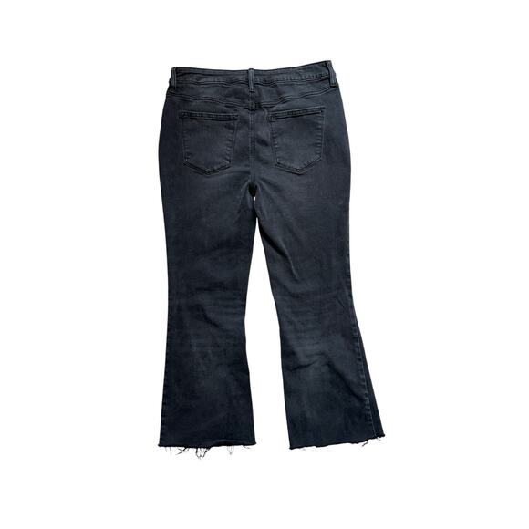 Sonoma Black Denim Jeans | Raw Hem Ankle Flare Stretch | Size 12 - Picture 3 of 10